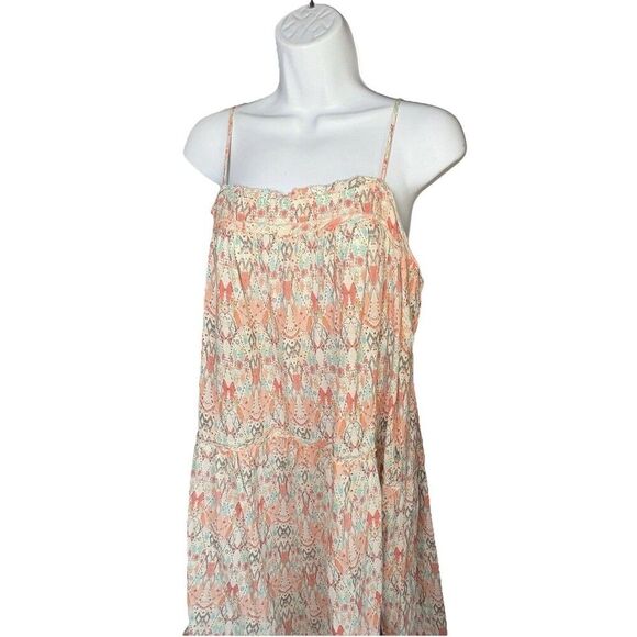 Anthropologie SATURDAY SUNDAY Cynthia Tiered Dress Women’s Size Medium Peach - Picture 1 of 10
